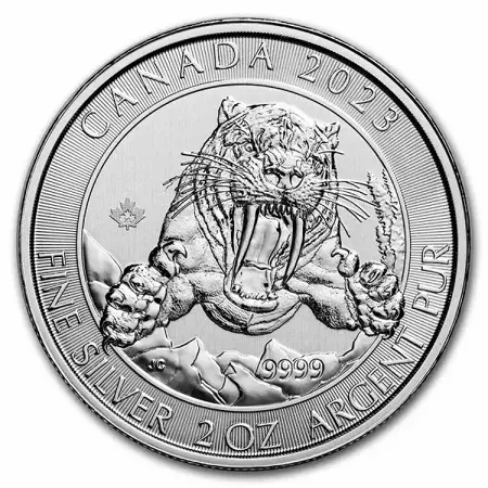 Srebrna Moneta Canada: Sable - Tooth Cat 2023 2 uncja 24h