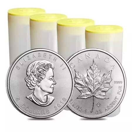 Zestaw Srebrna Moneta Kanadyjski Liść Klonowy 100x1oz