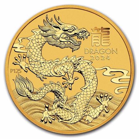 Złota Moneta Australijski Lunar III - Rok Smoka 1/4 uncji 2024 NOWOŚĆ