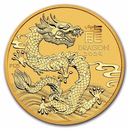 Złota Moneta Australijski Lunar III - Rok Smoka 1 uncja 2024 NOWOŚĆ