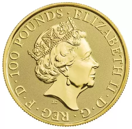 Złota Moneta Bestie Królowej: White Lion of Mortimer 1 uncja 24h