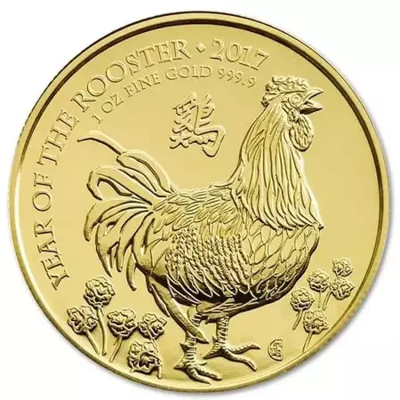 Złota Moneta Lunar UK - Rok Koguta 1 uncja 2017 24h